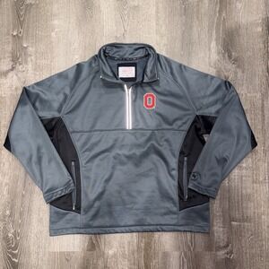 Ohio State Varsity Authentic Apparel  1/4 Zip Jacket Men's XL Soft Shell Fleece